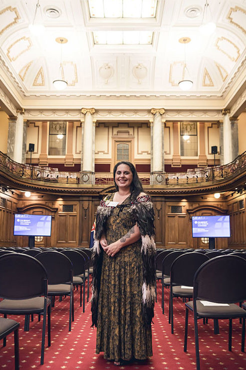 Ageing Well researcher Joanna Hikaka officially received the Fulbright Science and Innovation Graduate Award at Parliament House 