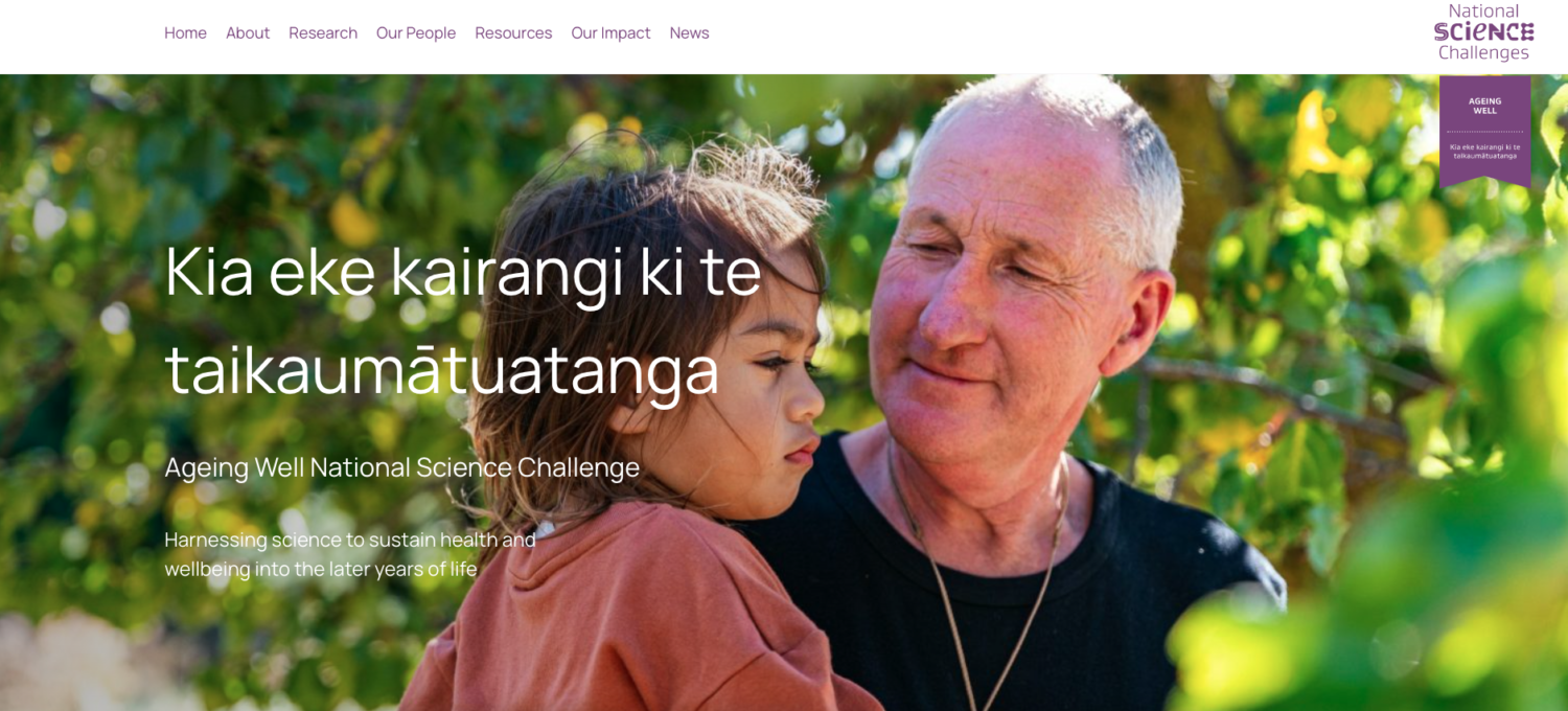 Image of the new Ageing Well website header